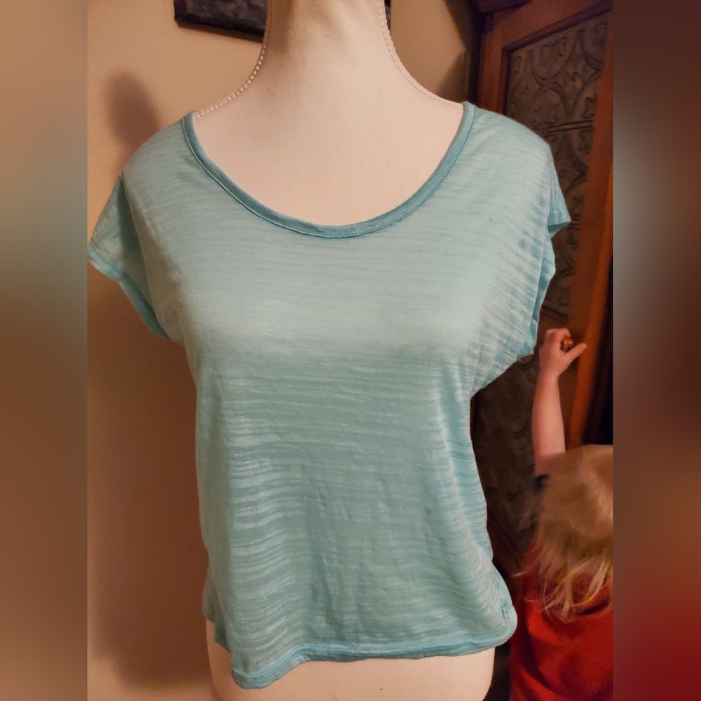 Charlotte Russe Aqua Short Sleeve Top